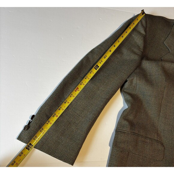 Ermenegildo Zegna Brown Wool Tweed Checked Sport Coat Jacket Men's Size 46R VTG - Picture 10 of 10